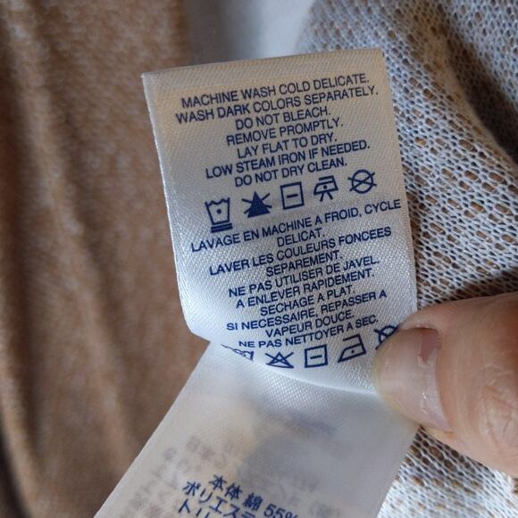 LANDS END Women's Brown Heathered Open Front Cardigan 2X Cotton Blend Pockets - Picture 5 of 8